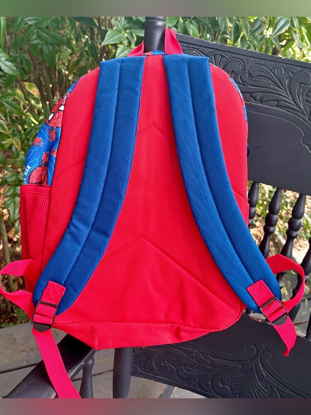 NWT MARVEL SPIDER-MAN Red & Blue Kids Backpack with Detachable Round Lunch Bag